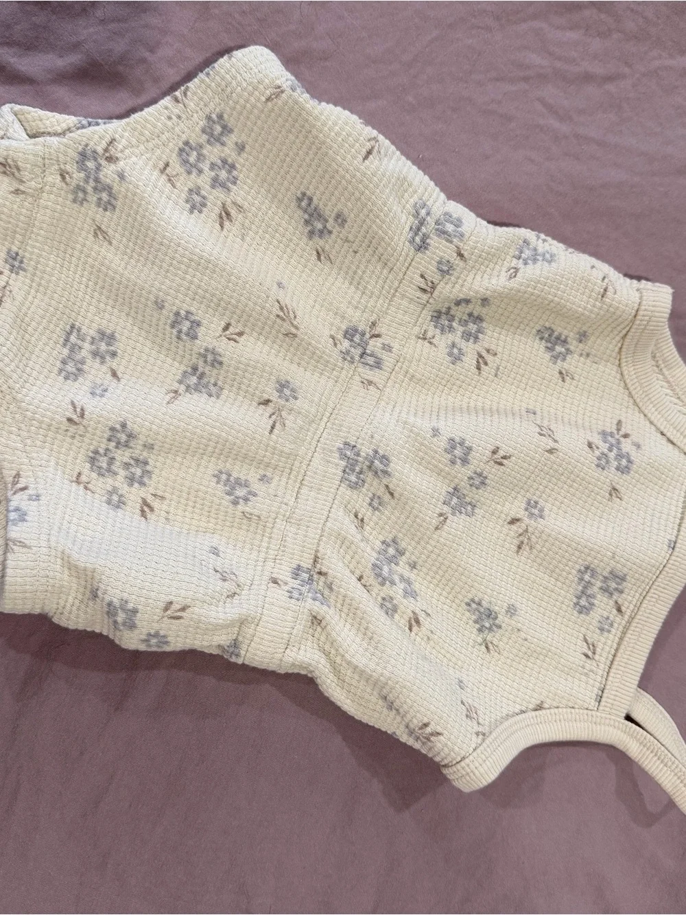 Quincy Mae Cream One-Piece with Blue Floral Print